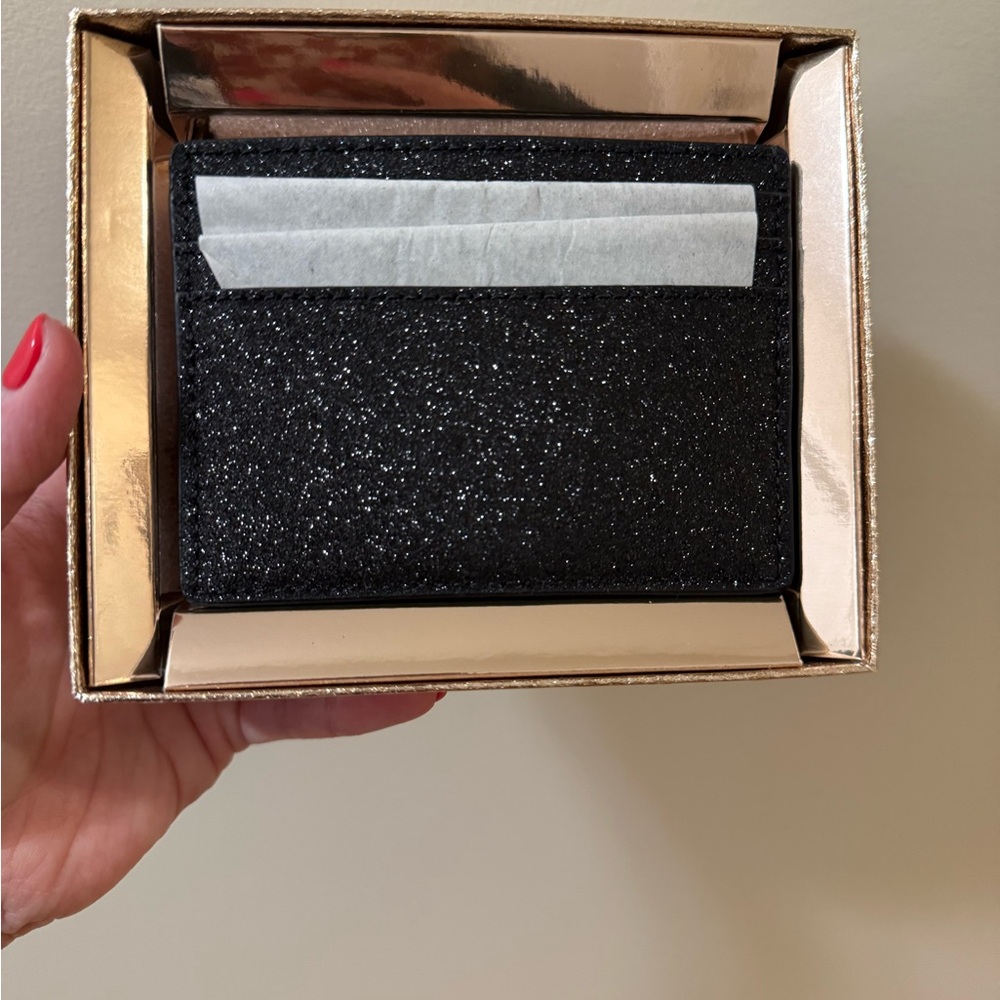 Kate Spade Black Sparkle Card Holder - NWT - Picture 2 of 5